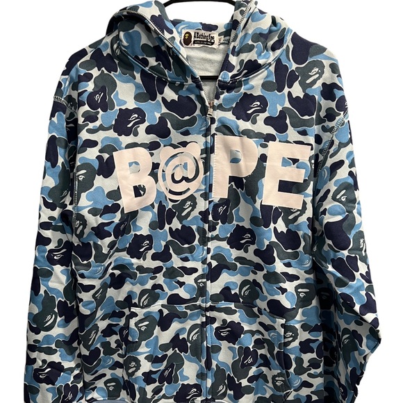 Blue Camo Bape Hoodie size 2XL